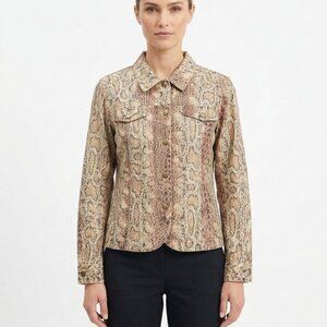 Birch Hill Jacket Snakeskin Brown Casual Goth Grunge Punk Casual XL